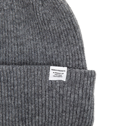 Norse Projects Merino Lambswool Beanie Grey Melange N95-05699999 Degli Uberti
